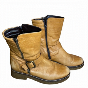 The Flexx Tan Aged Leather Moto Boots Size EU 37 - US 6